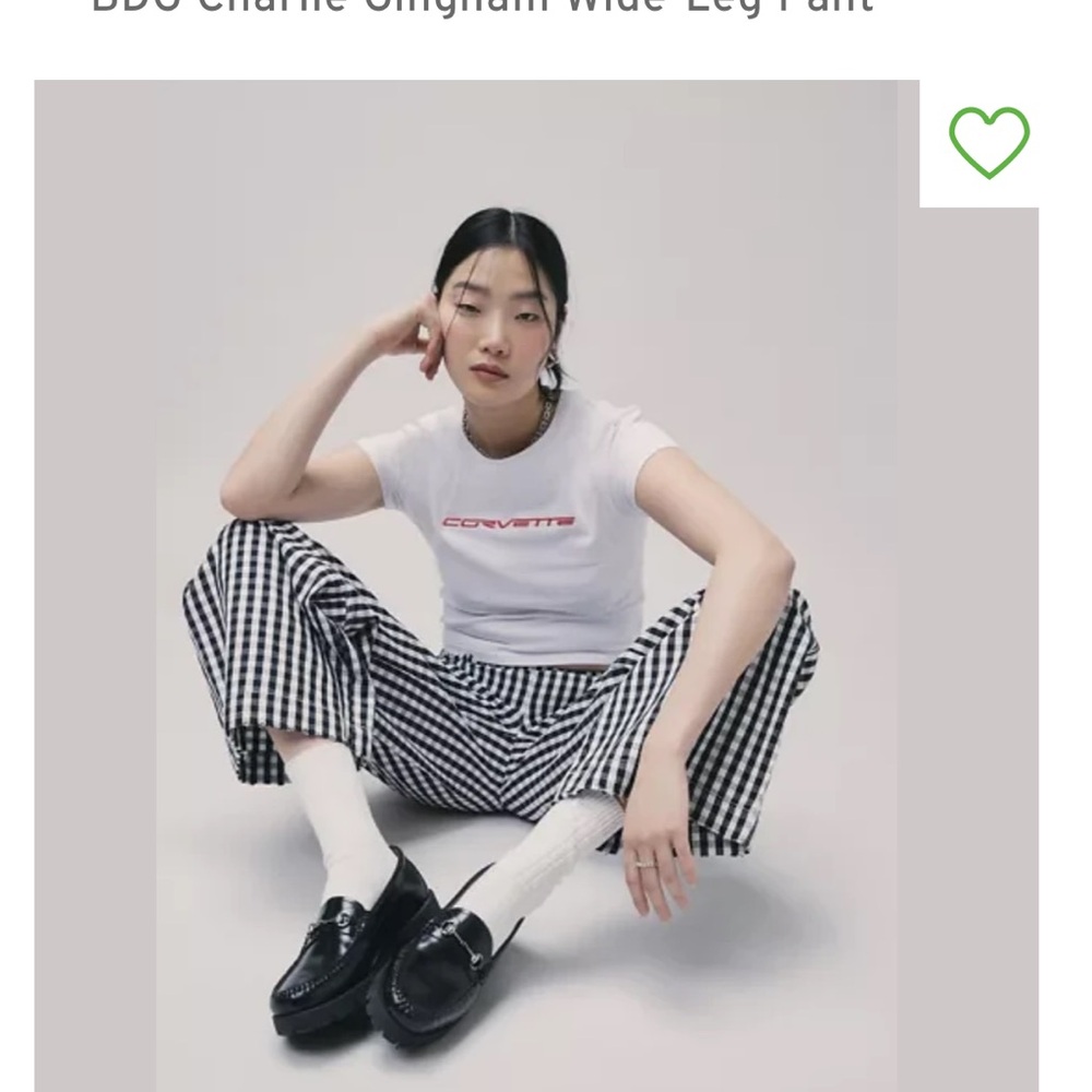 BDG Gingham Wide Leg Pants- small